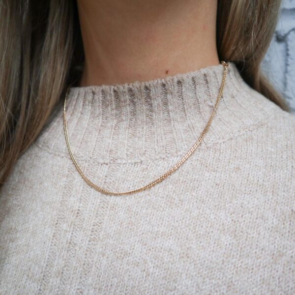 9K Gold Curb Chain Necklace