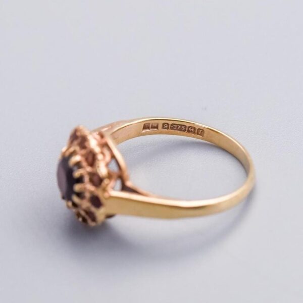 9K Gold Garnet Cluster Ring