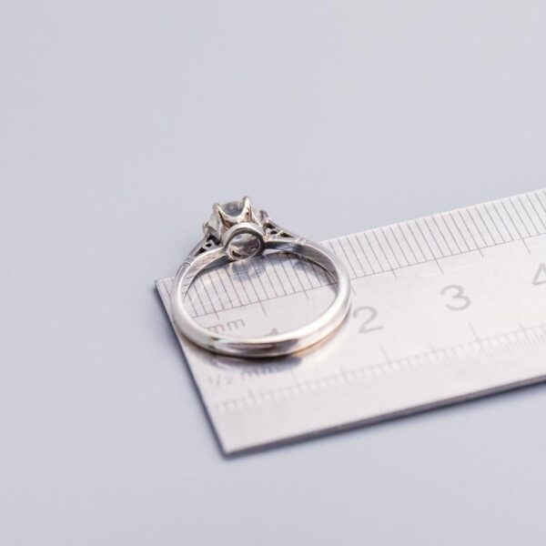 Platinum White Sapphire Solitaire Ring