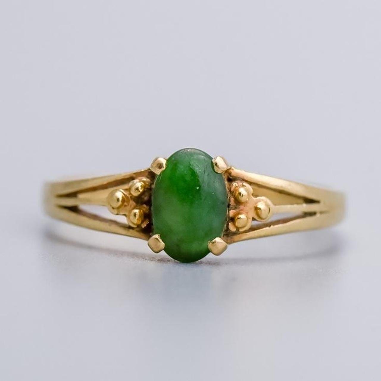 14K Gold Jade Ring