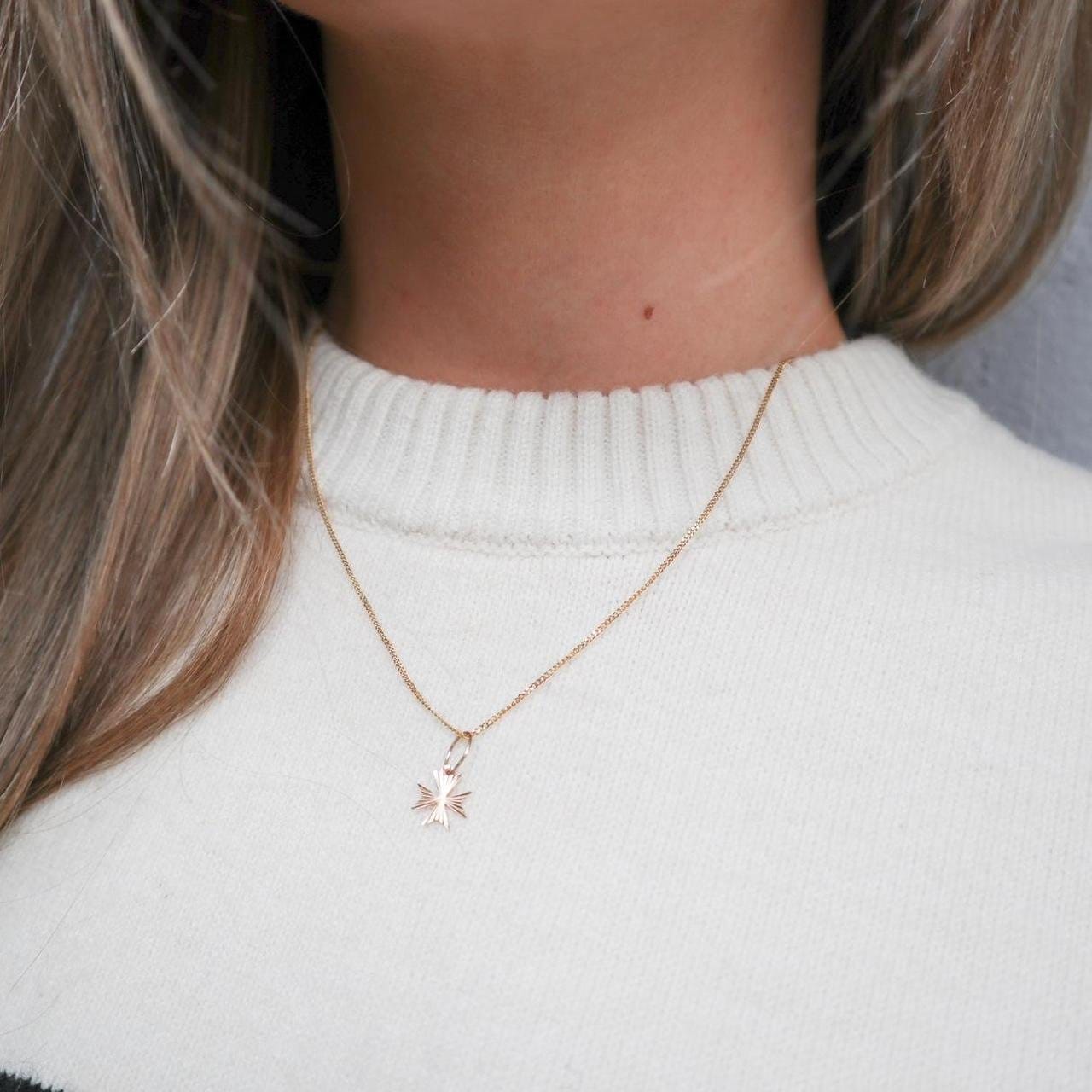 9K Gold Maltese Cross Pendant Necklace