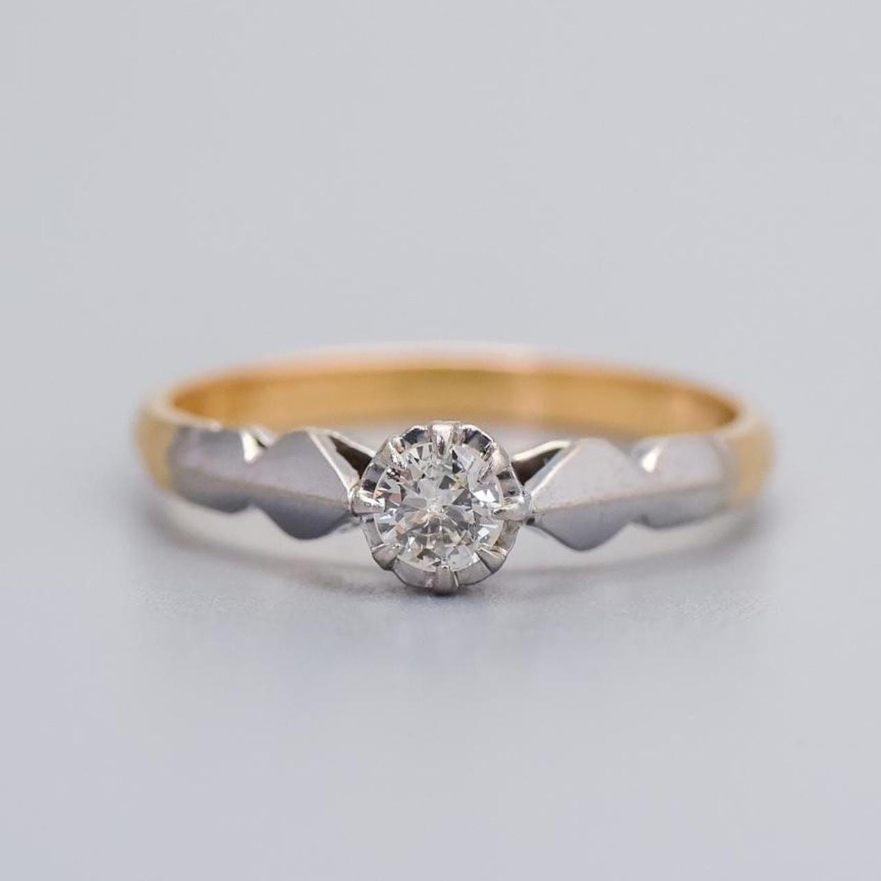 18K Gold Diamond Solitaire Ring