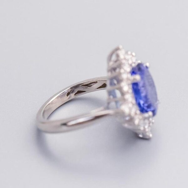 Platinum Tanzanite and Diamond Ring