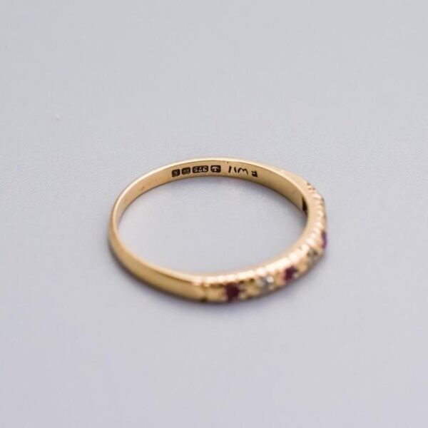 9K Gold Ruby and Diamond Ring