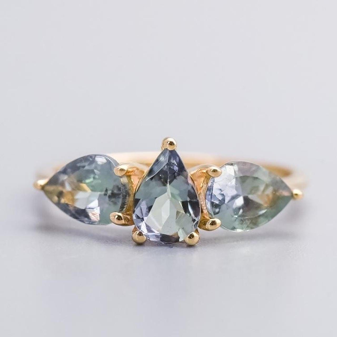 10K Gold Tourmaline Trilogy Ring