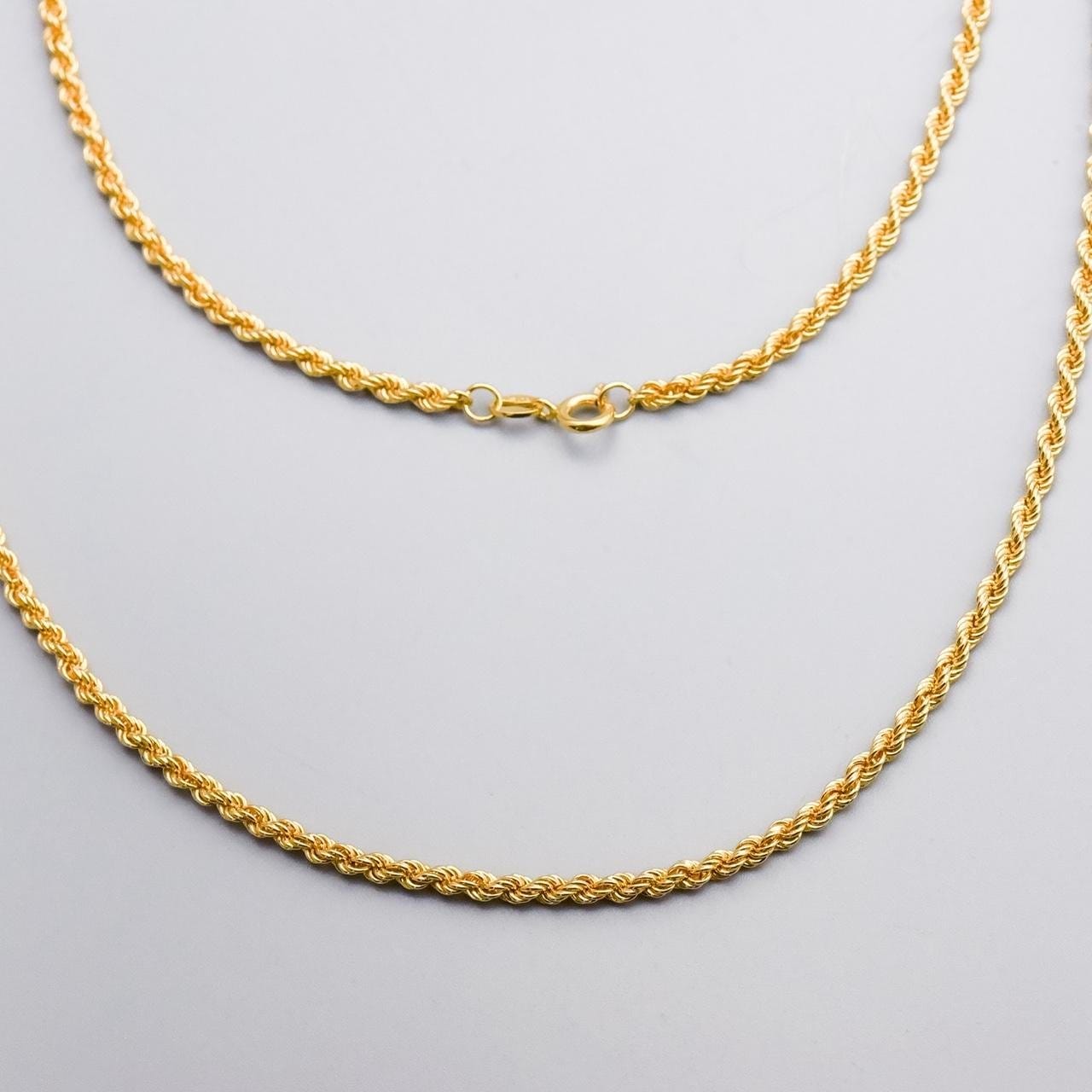 18K Gold Rope Chain Necklace