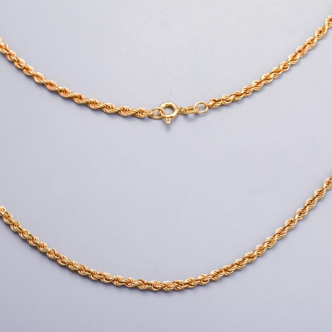 9K Gold Rope Chain Necklace