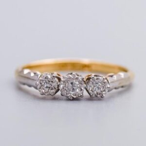 18K Gold Diamond Trilogy Ring