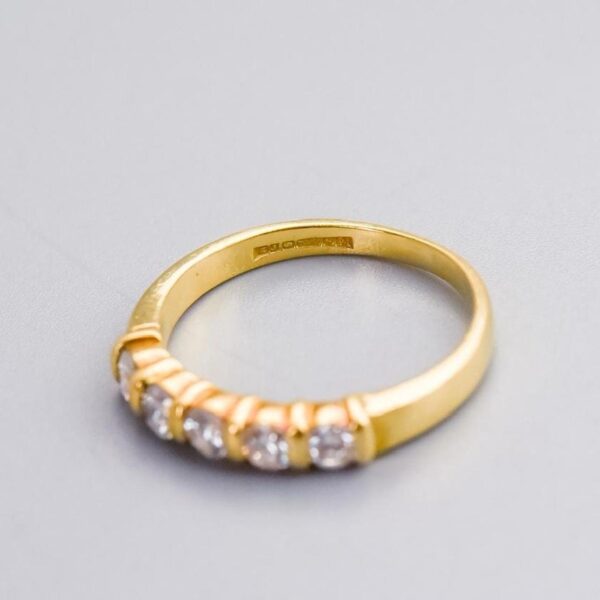 18K Gold Five Stone Diamond Ring