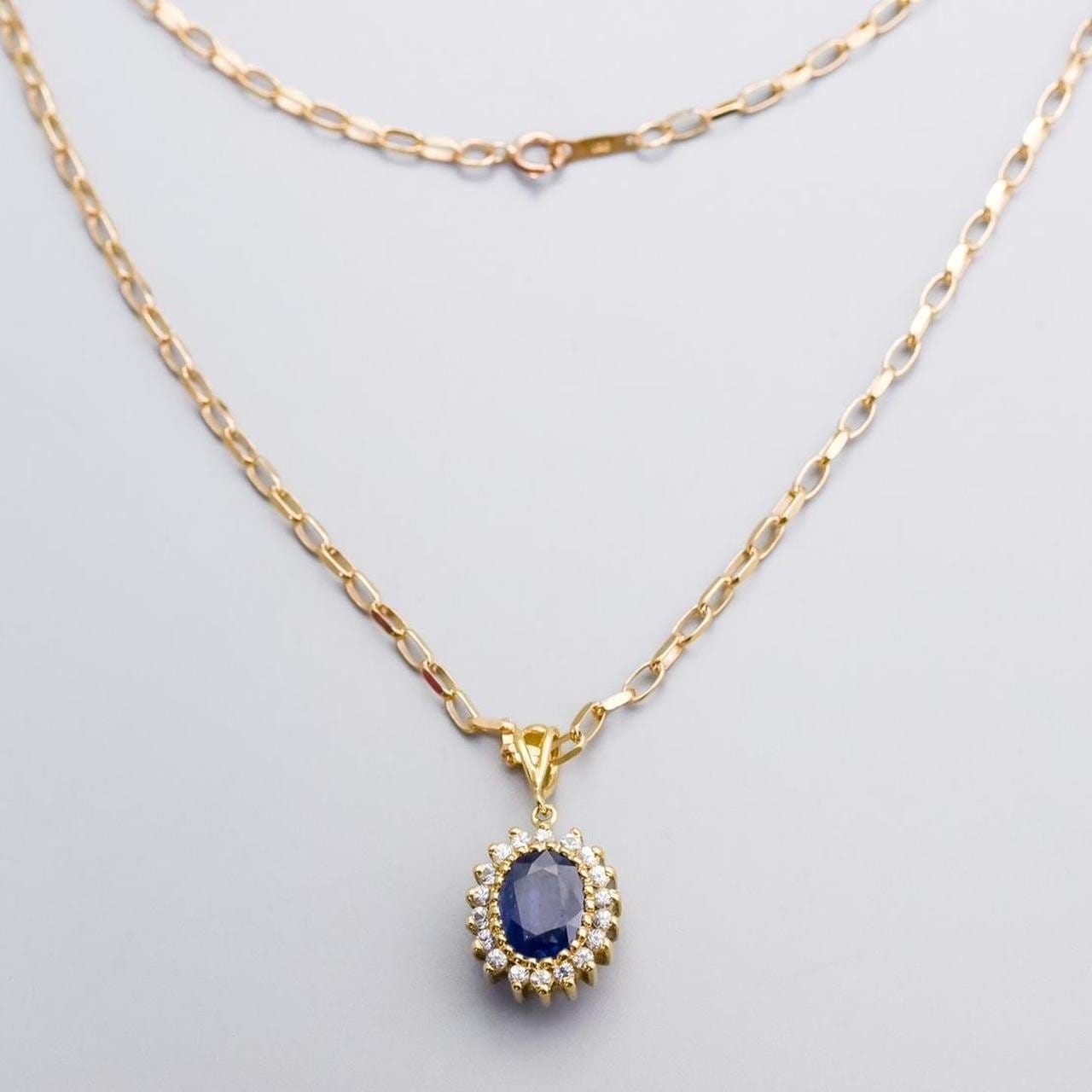 18K & 9K Gold Sapphire Necklace