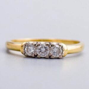 18K Gold Diamond Trilogy Ring