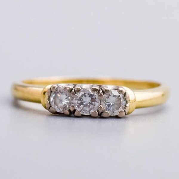18K Gold Diamond Trilogy Ring