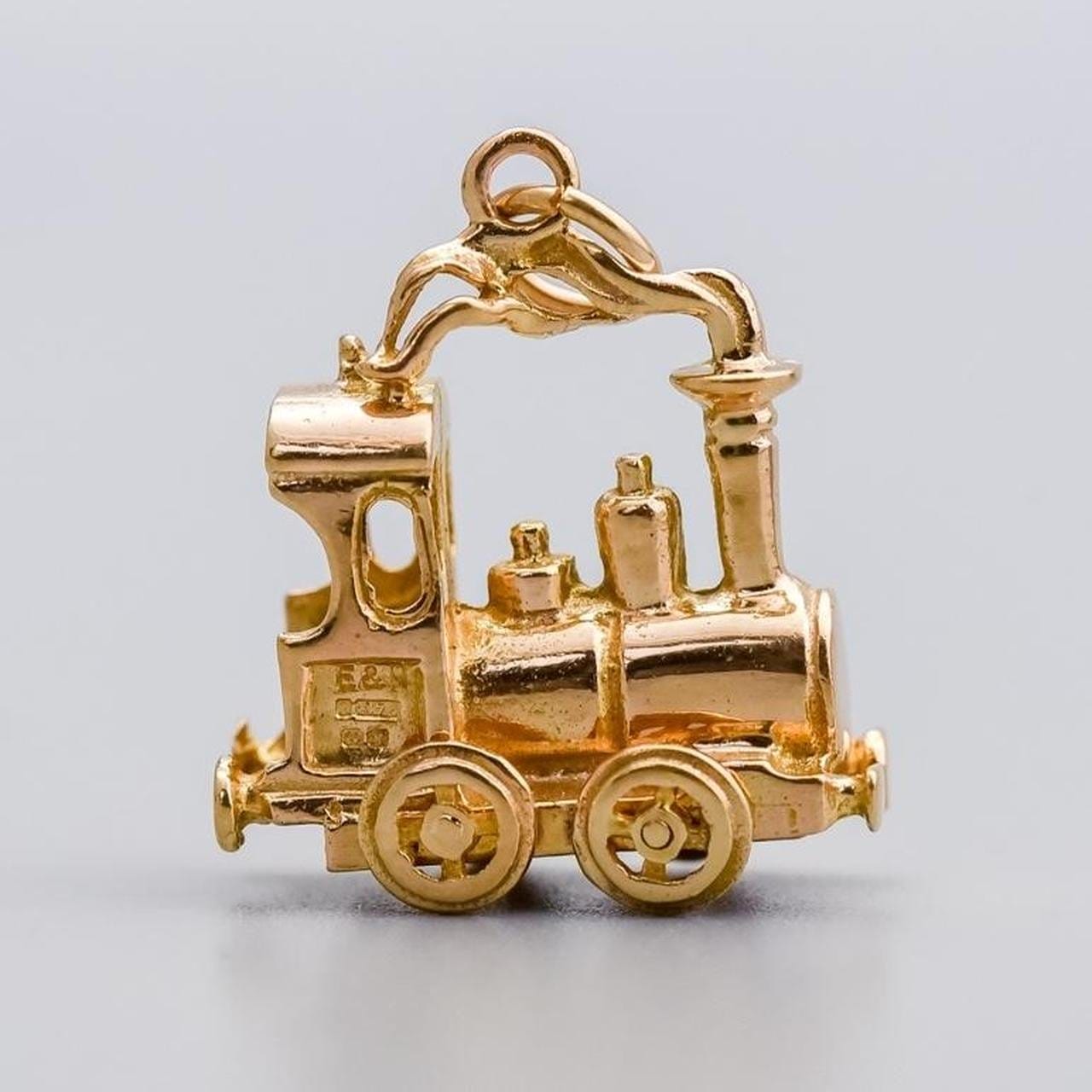 9K Gold Steam Train Charm