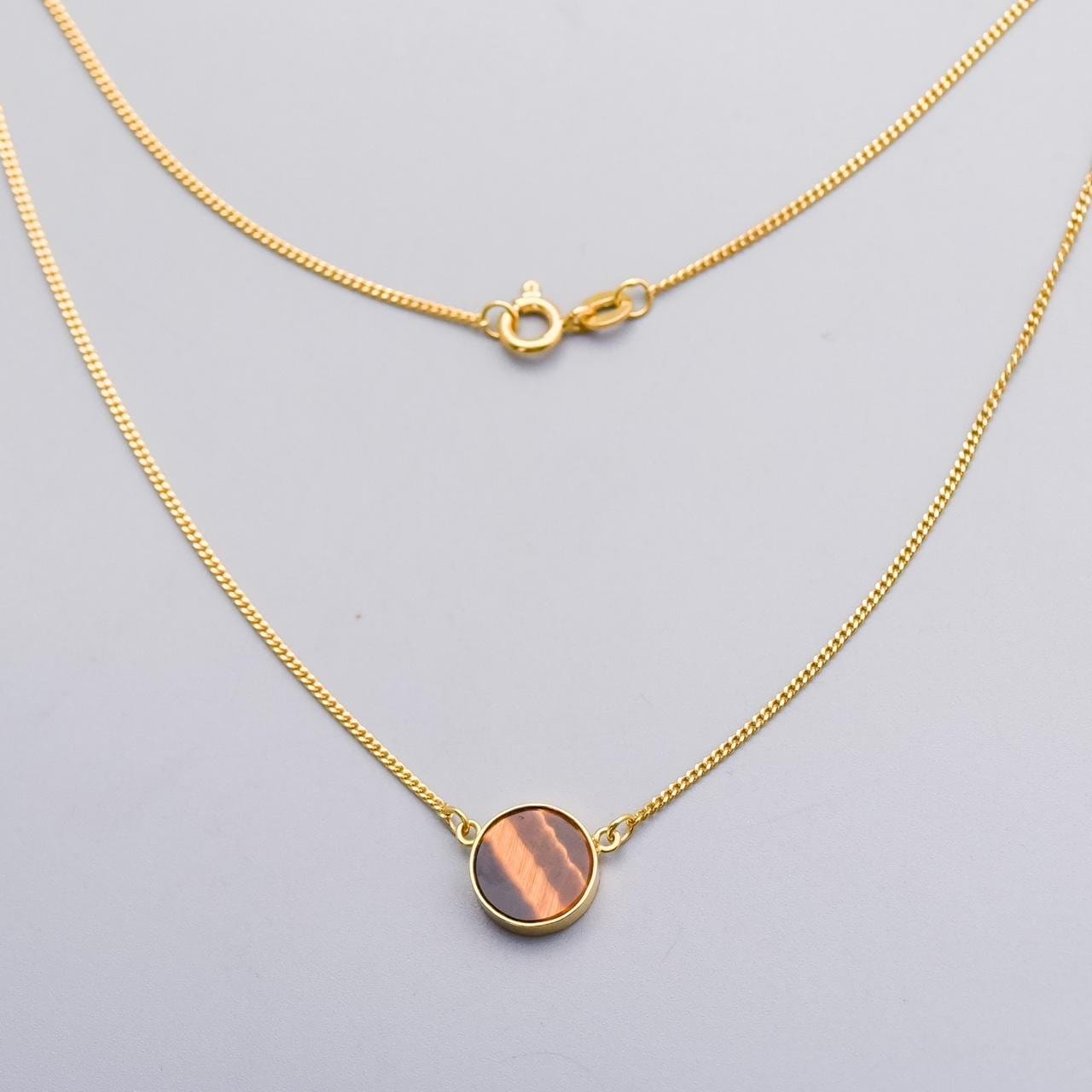 18K Gold Tiger’s Eye Necklace