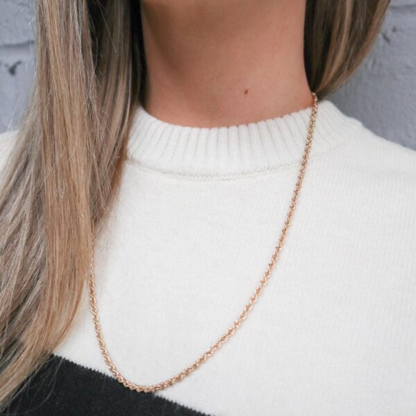 9K Gold Rope Chain Necklace