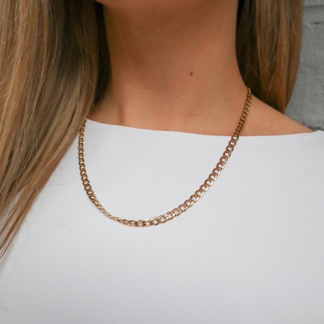 9K Gold Curb Chain Necklace