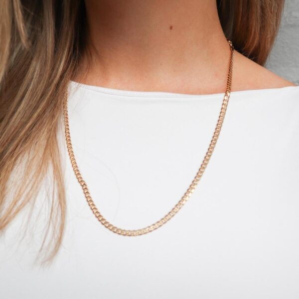 9K Gold Curb Chain Necklace