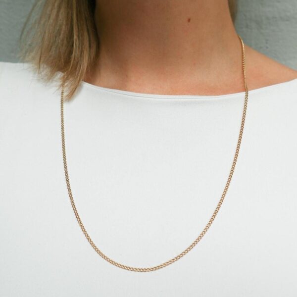9K Gold Curb Chain Necklace