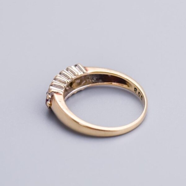 9K Gold Ruby and Diamond Ring