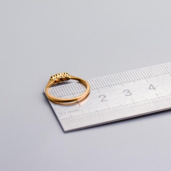 18K Gold Art Deco Diamond Trilogy Ring