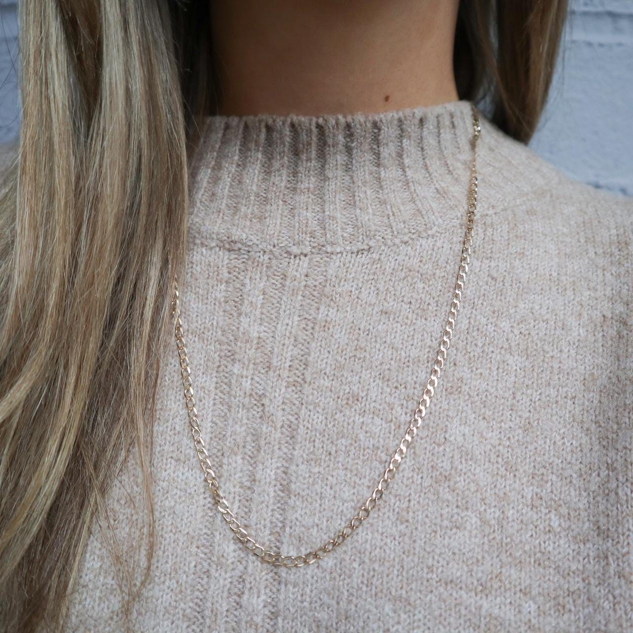 9K Gold Curb Chain Necklace