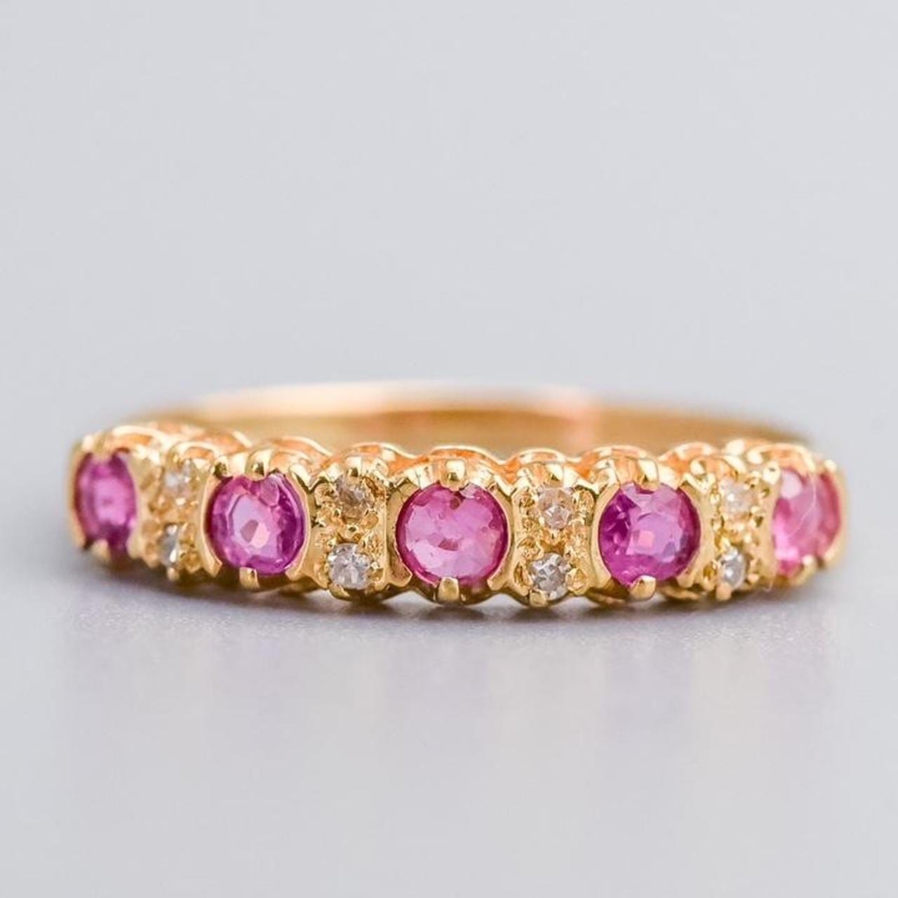 9K Gold Ruby & Diamond Ring