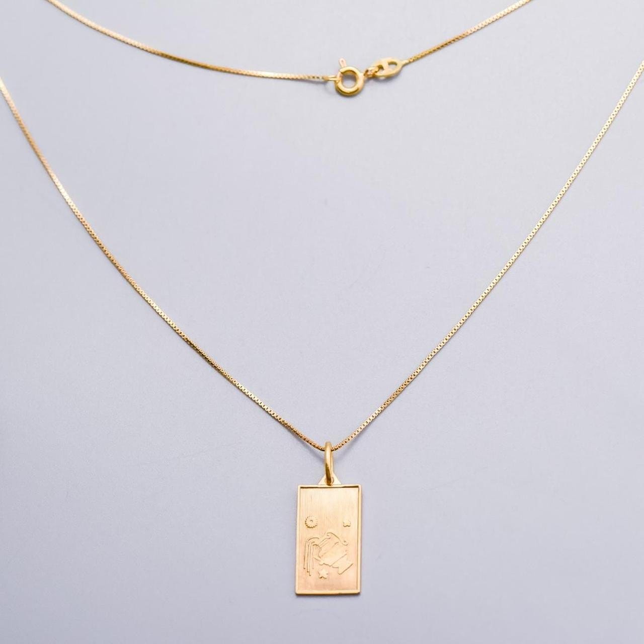 18K Gold Tarot Card Pendant Necklace
