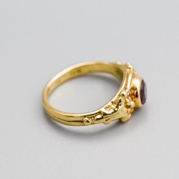 9K Gold Red Garnet Ring
