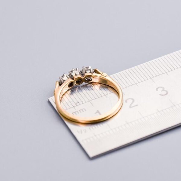 18K Gold Diamond Trilogy Ring