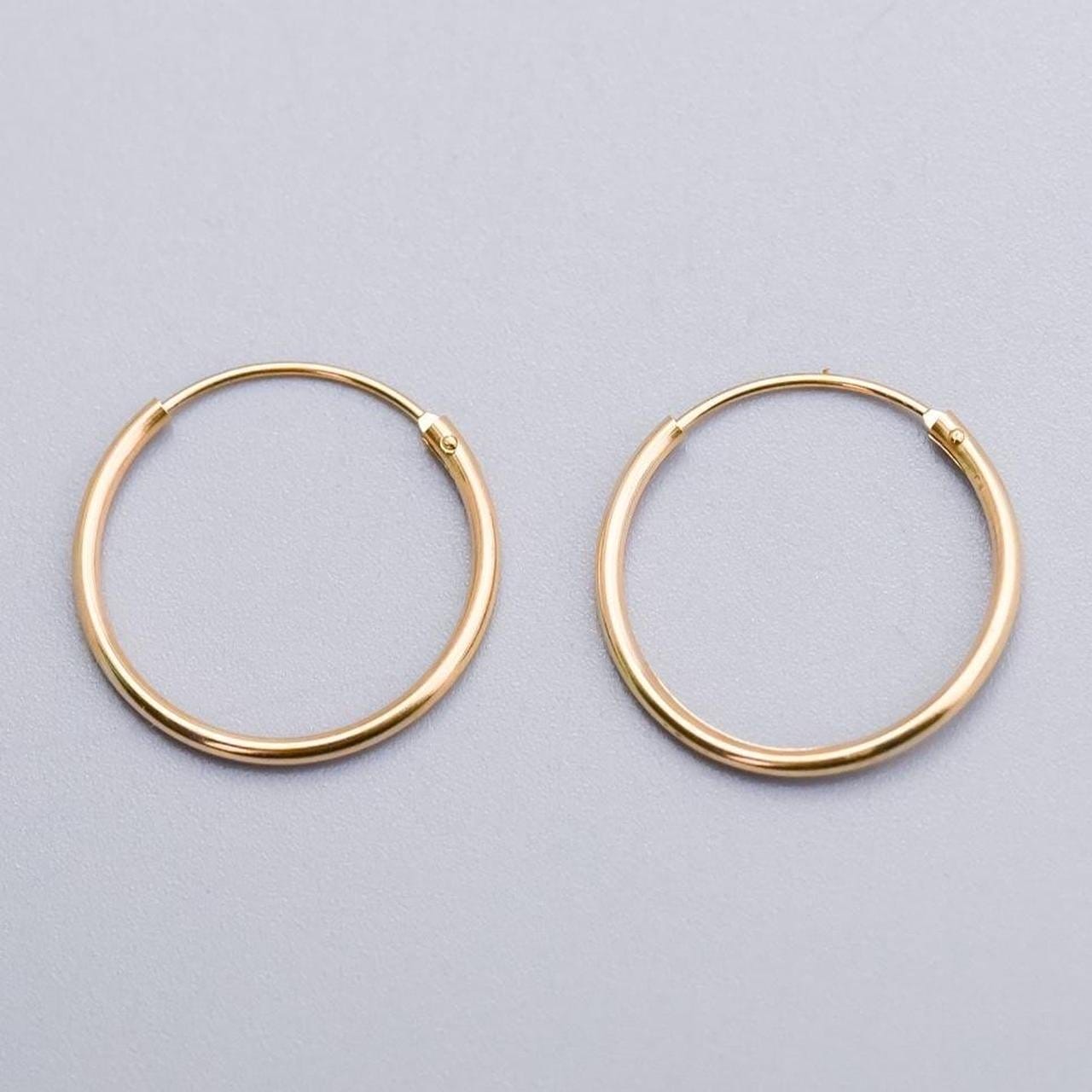 9K Gold Skinny Hoop Earrings