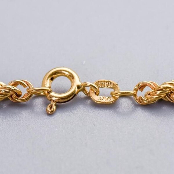 9K Gold Rope Chain Necklace