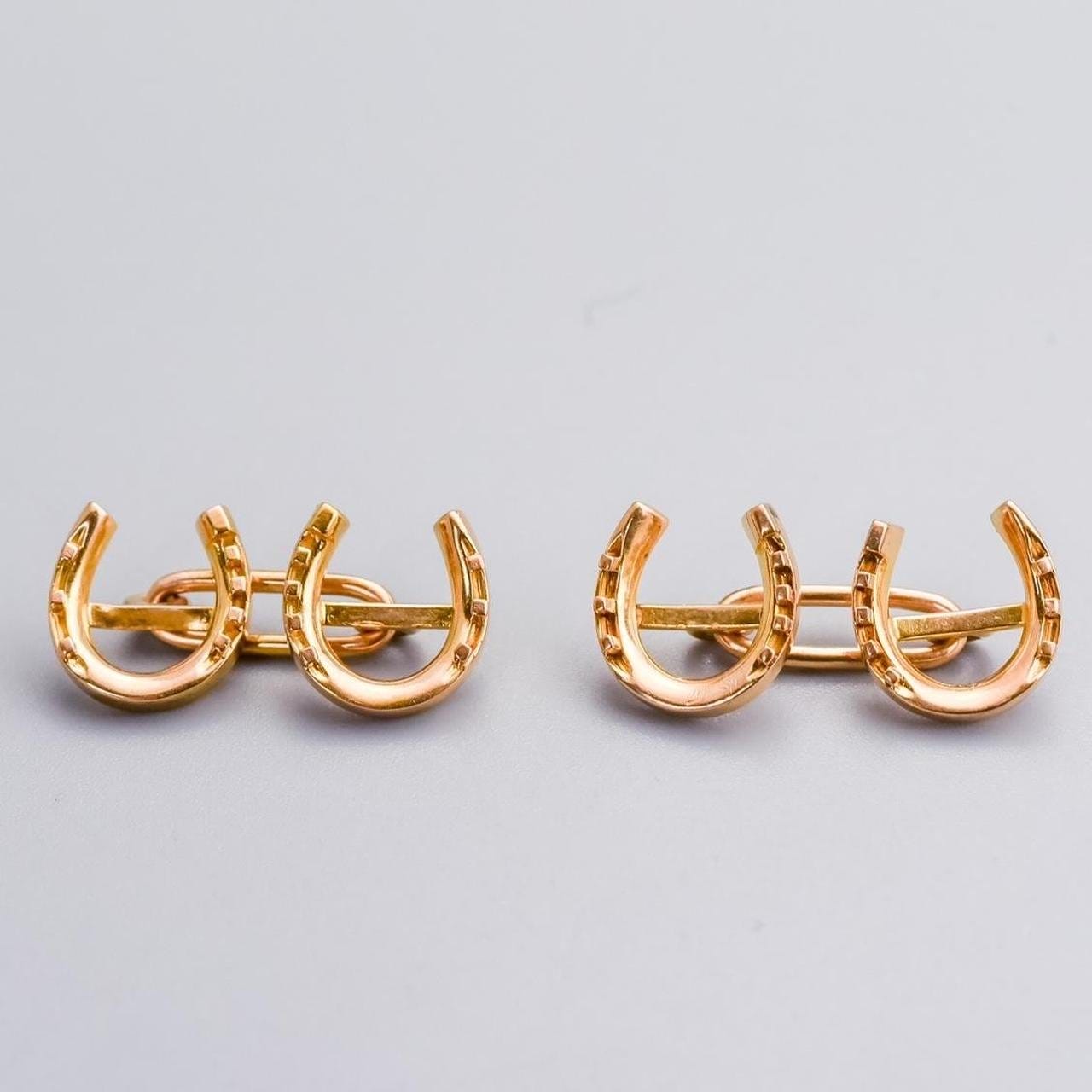 15K Gold Horseshoe Cufflinks