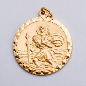 9K Gold St. Christopher Pendant