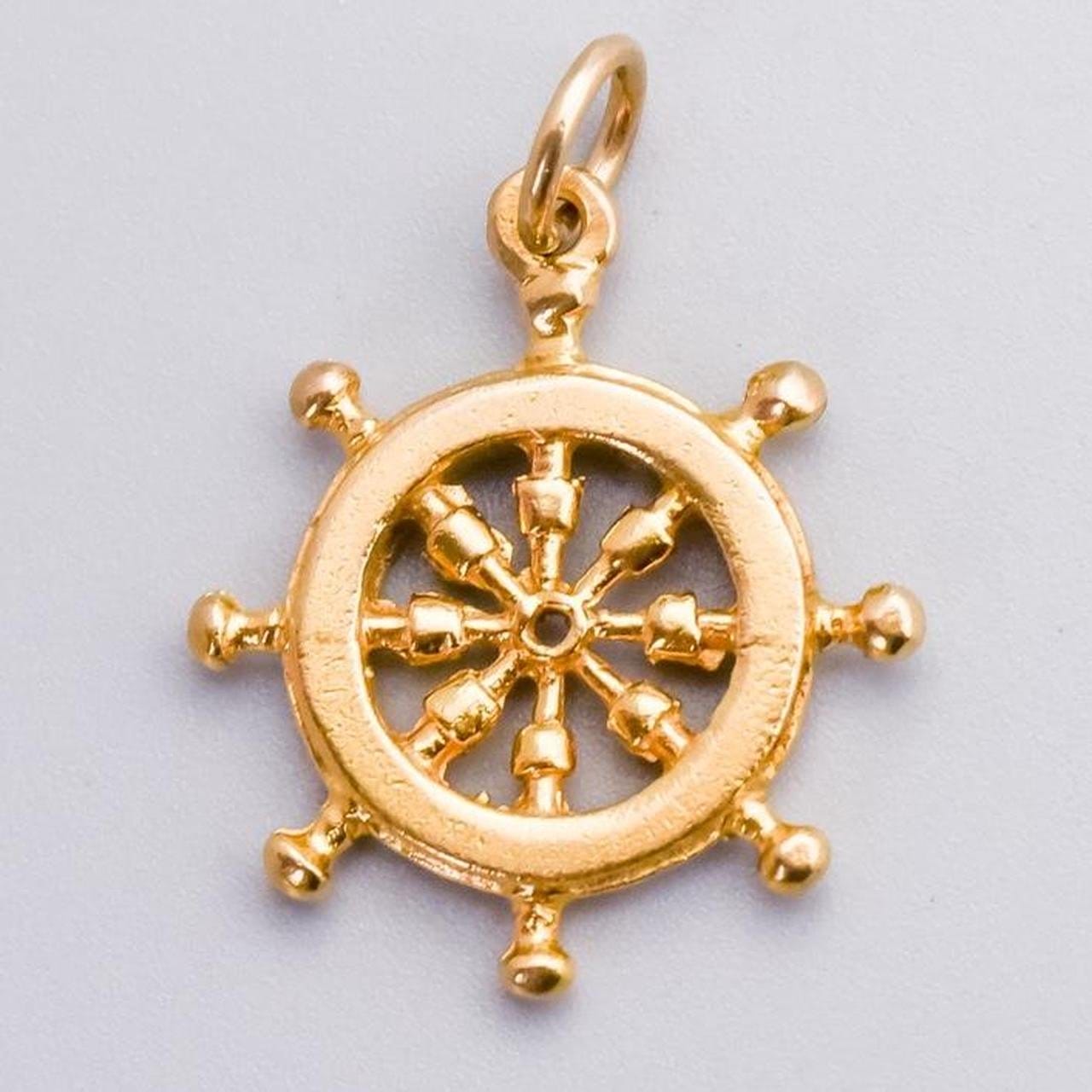 9K Gold Ship’s Wheel Pendant