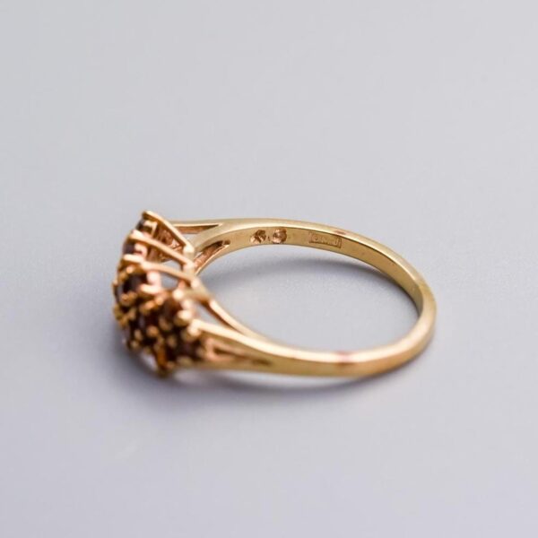 9K Gold Garnet Cluster Ring