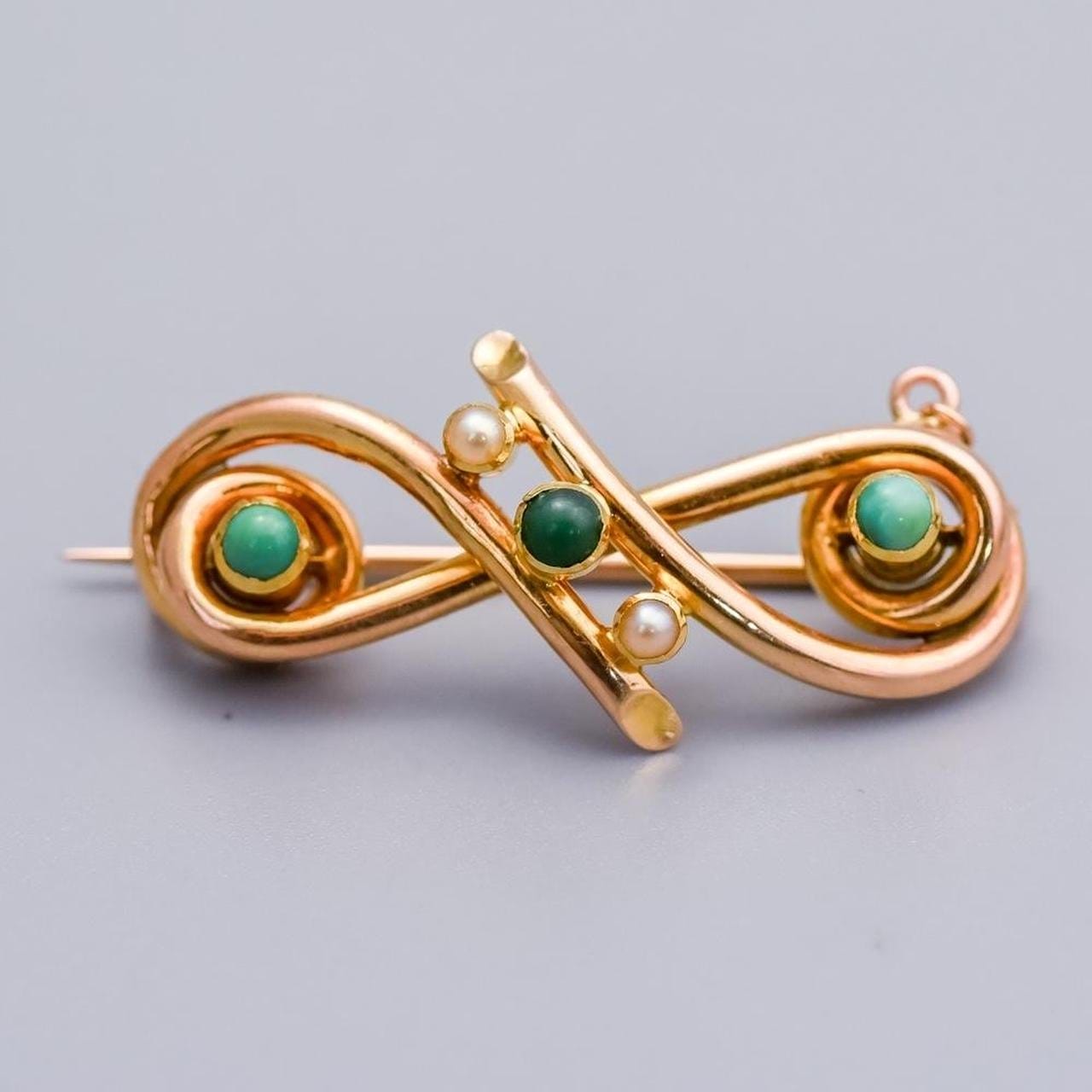 15K Gold Victorian Lovers Knot Brooch