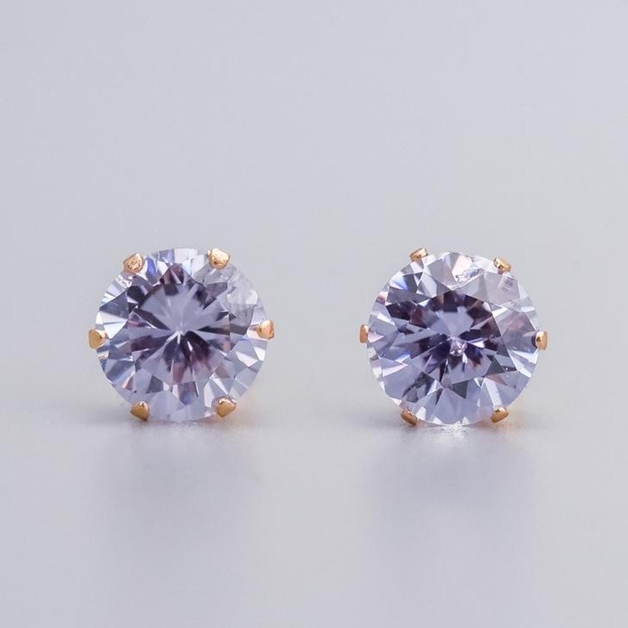 9K Gold Lavender CZ Earrings