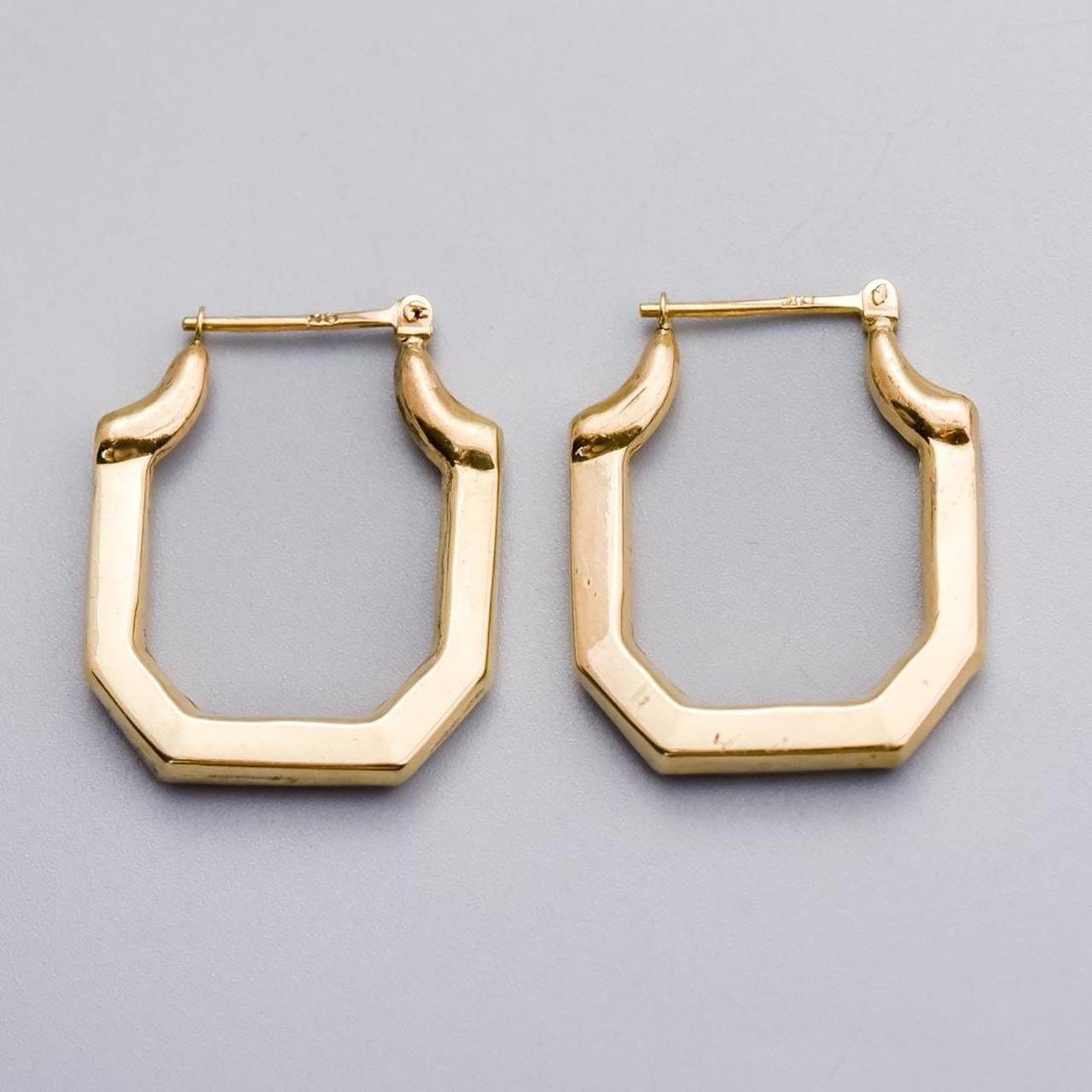 9K Gold Geometric Hoop Earrings