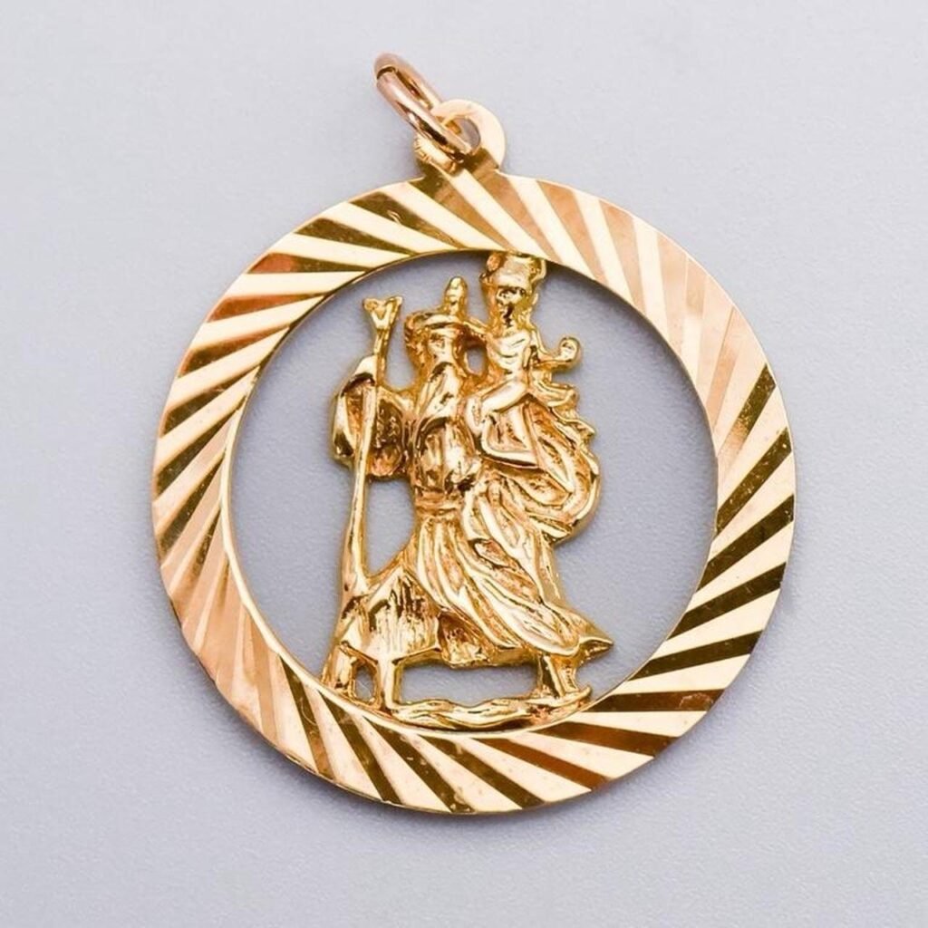 9K Gold St. Christopher Pendant