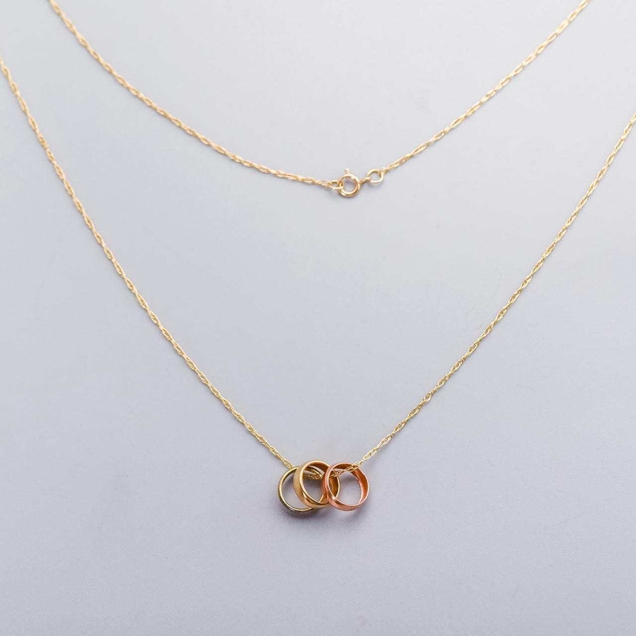 9K Gold Multi Tone Hoop Necklace