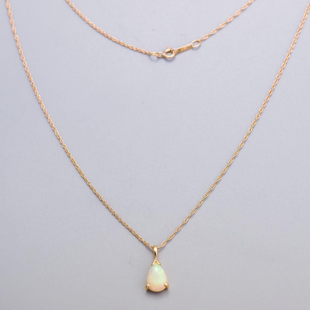 9K Gold Opal Pendant Necklace