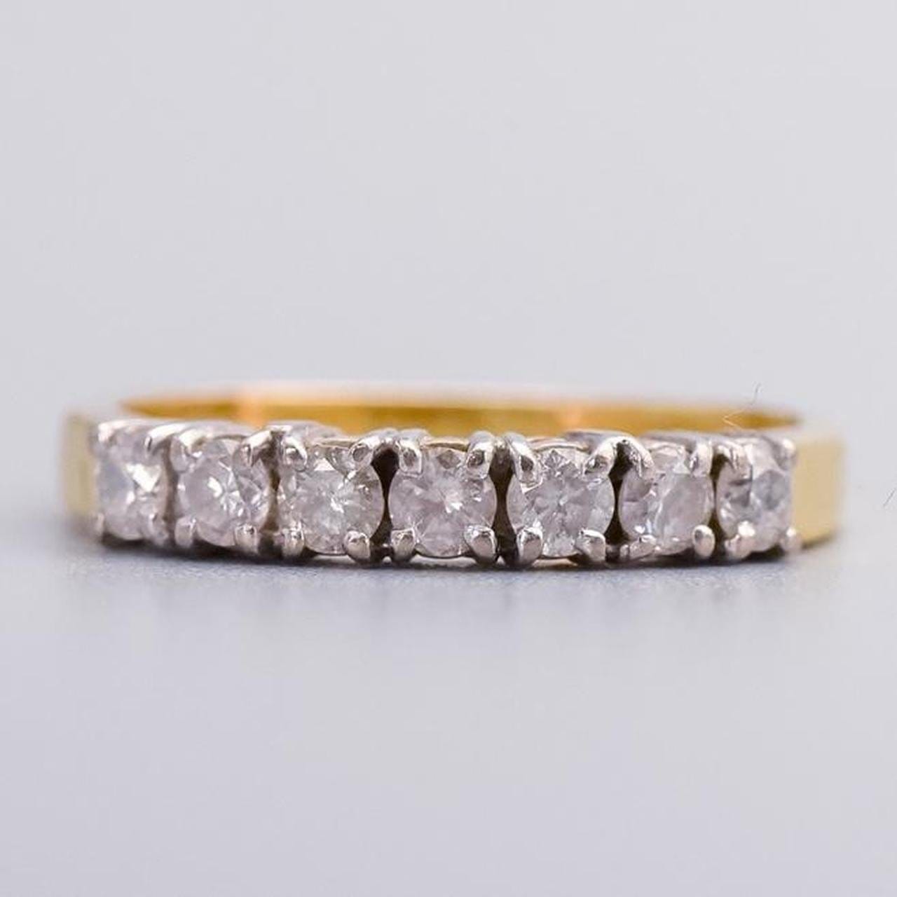 18K Gold Seven Stone Diamond Ring