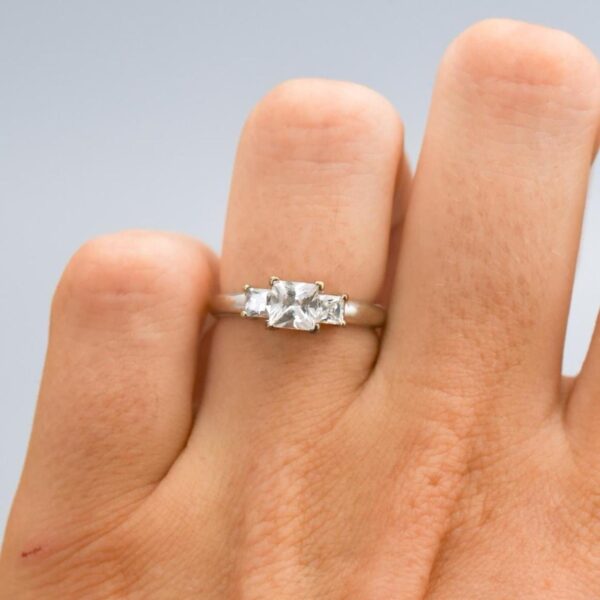 9K Gold CZ Trilogy Ring