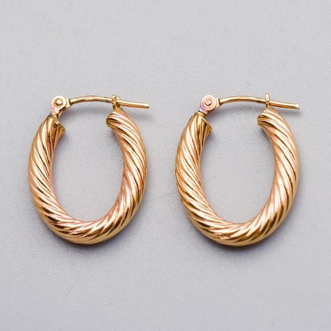 9K Gold Twisted Hoop Earrings