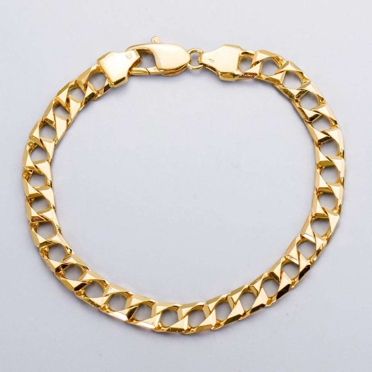9K Gold Square Curb Chain Bracelet