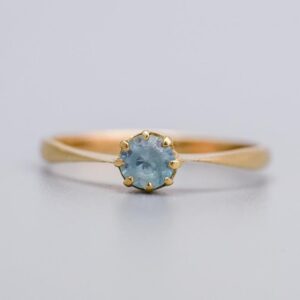 9K Gold Aquamarine Ring