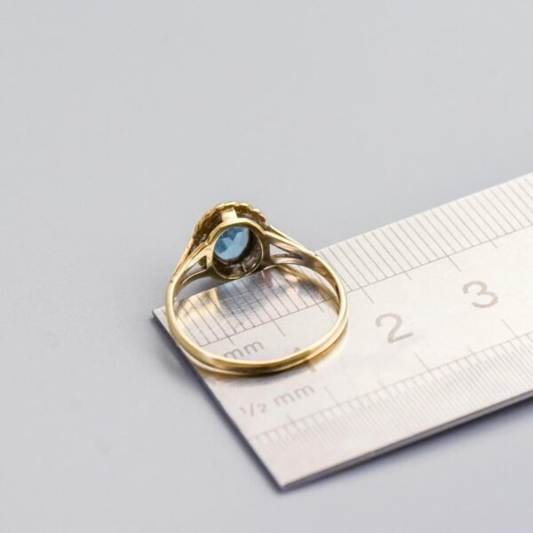 9K Gold Blue Topaz Ring