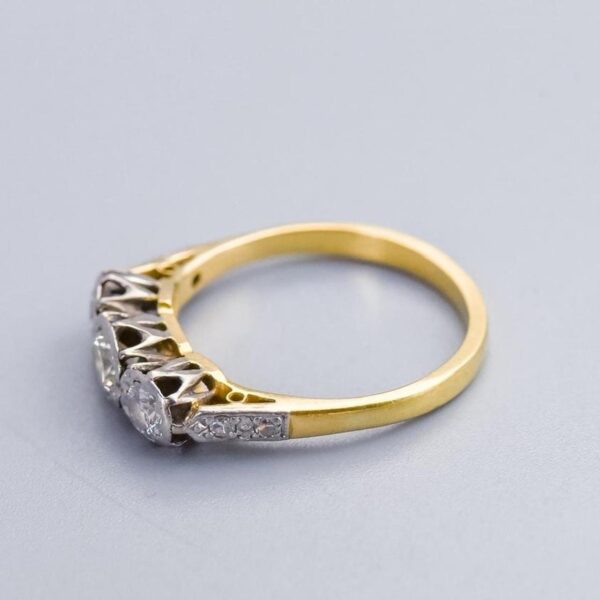 18K Gold Diamond Trilogy Ring