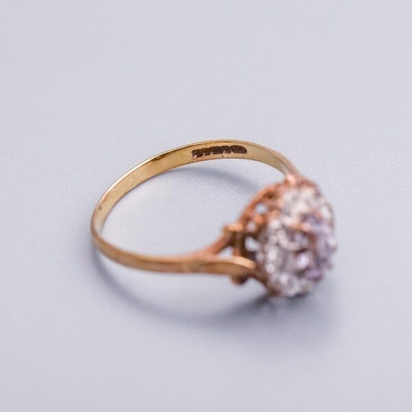 9K Gold Amethyst and Diamond Ring