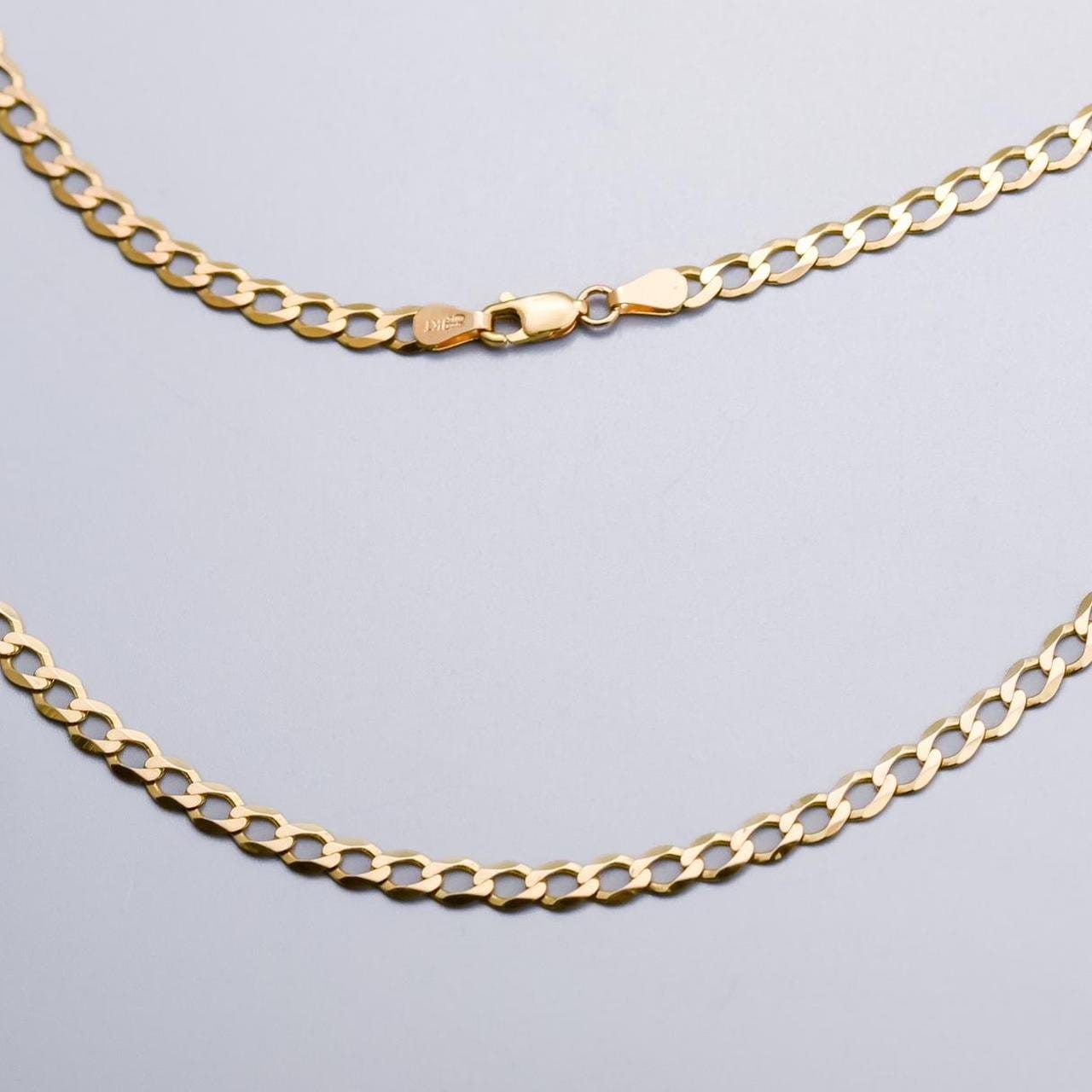 9K Gold Oval Curb Chain Necklace